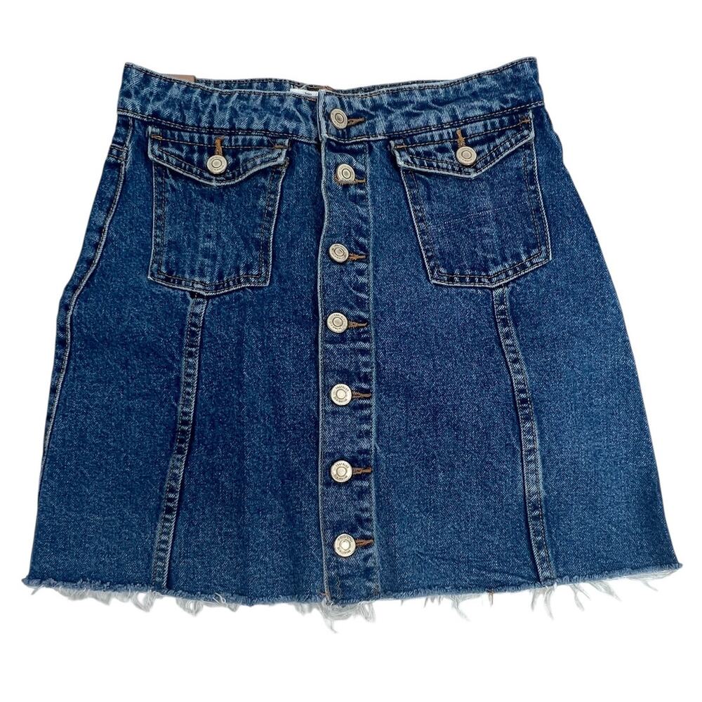 Zara Jean Button Up Mini Skirt